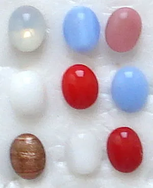 10x8mm (3188) Glass Buff Top Doublet Oval Shape