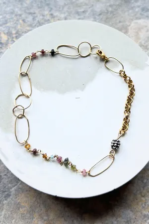 14 Kt. GF   Sterling Bead Anklet