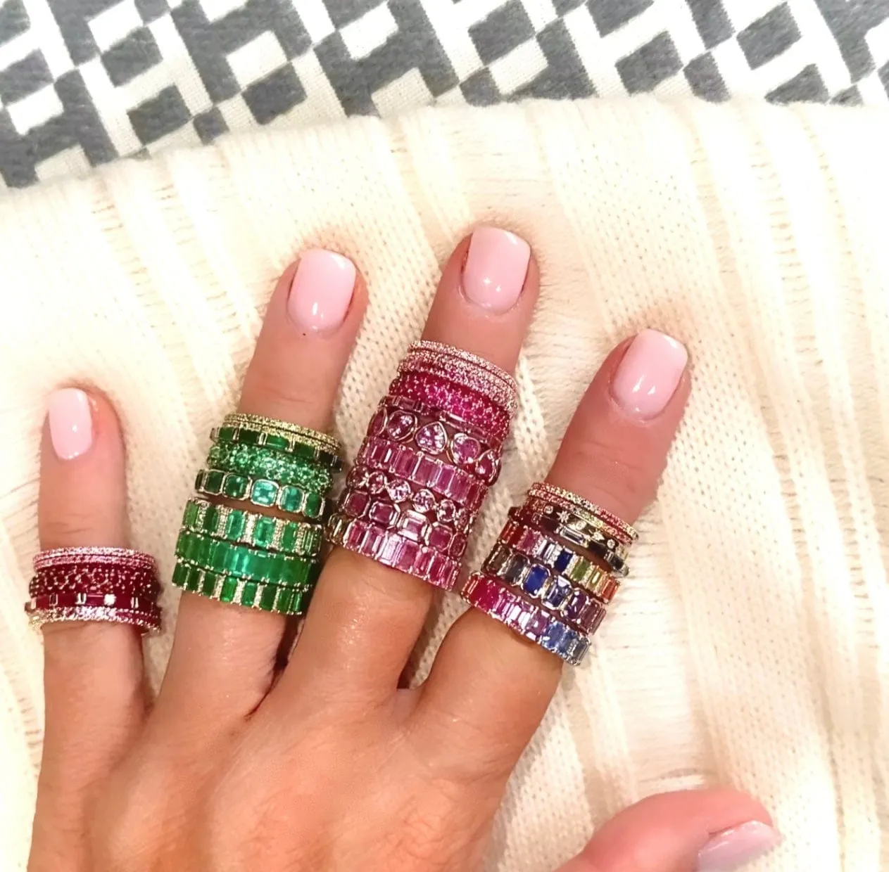 14K or 18K Gold Pave Ruby Eternity Band