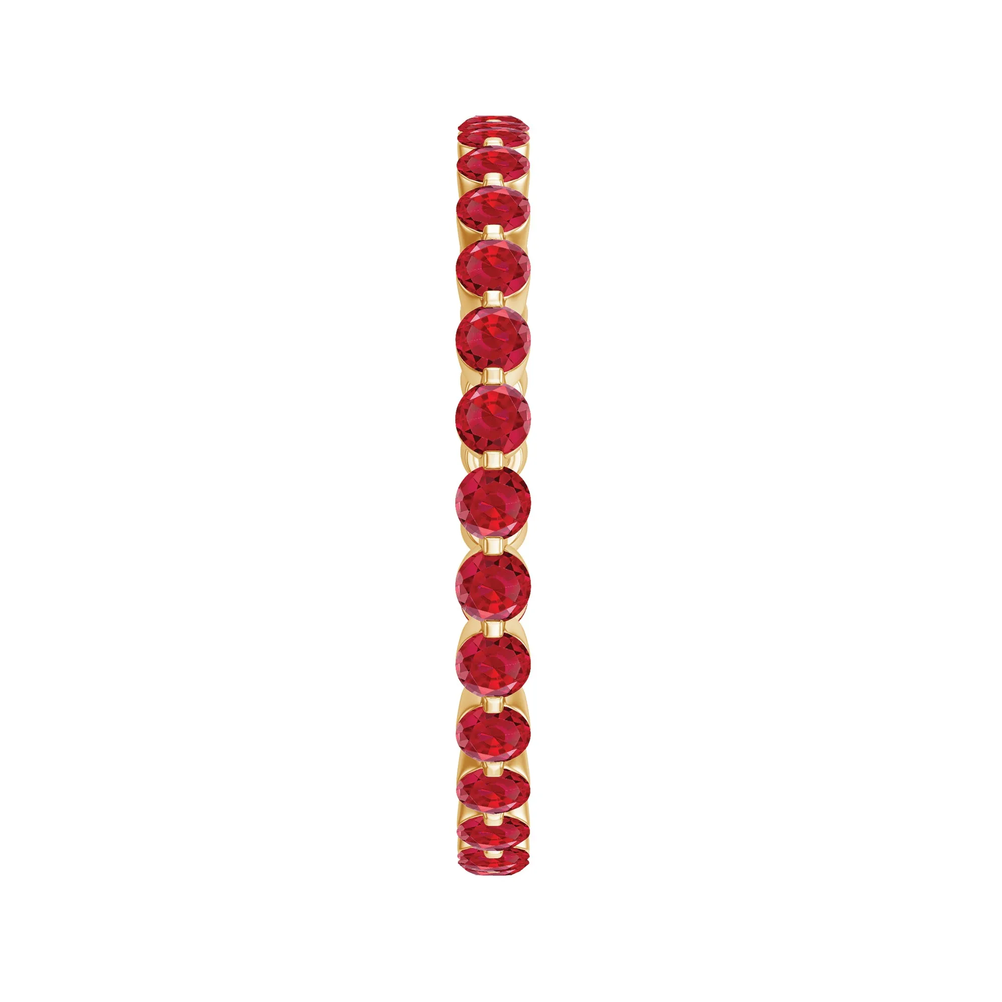 1.5 CT Created Ruby Minimal Eternity Ring in Gold