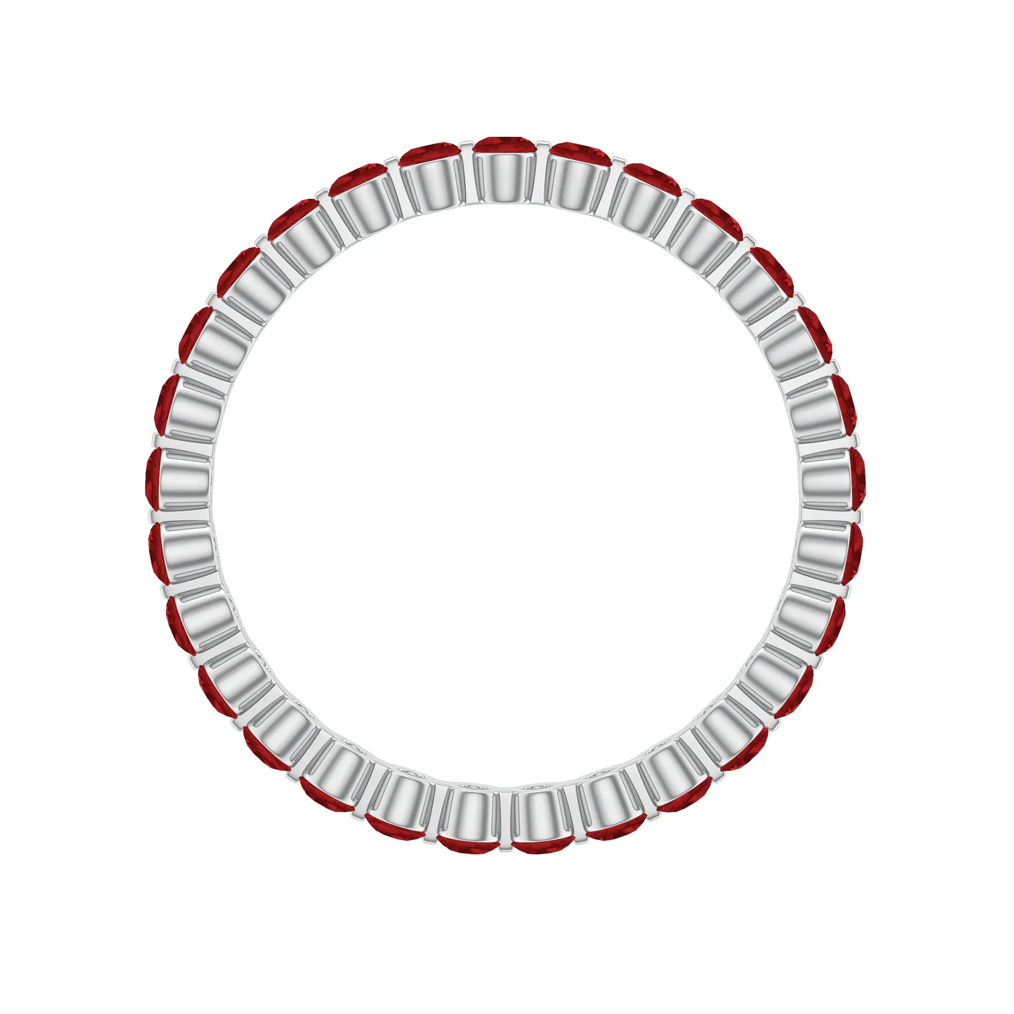 1.5 CT Created Ruby Minimal Eternity Ring in Gold