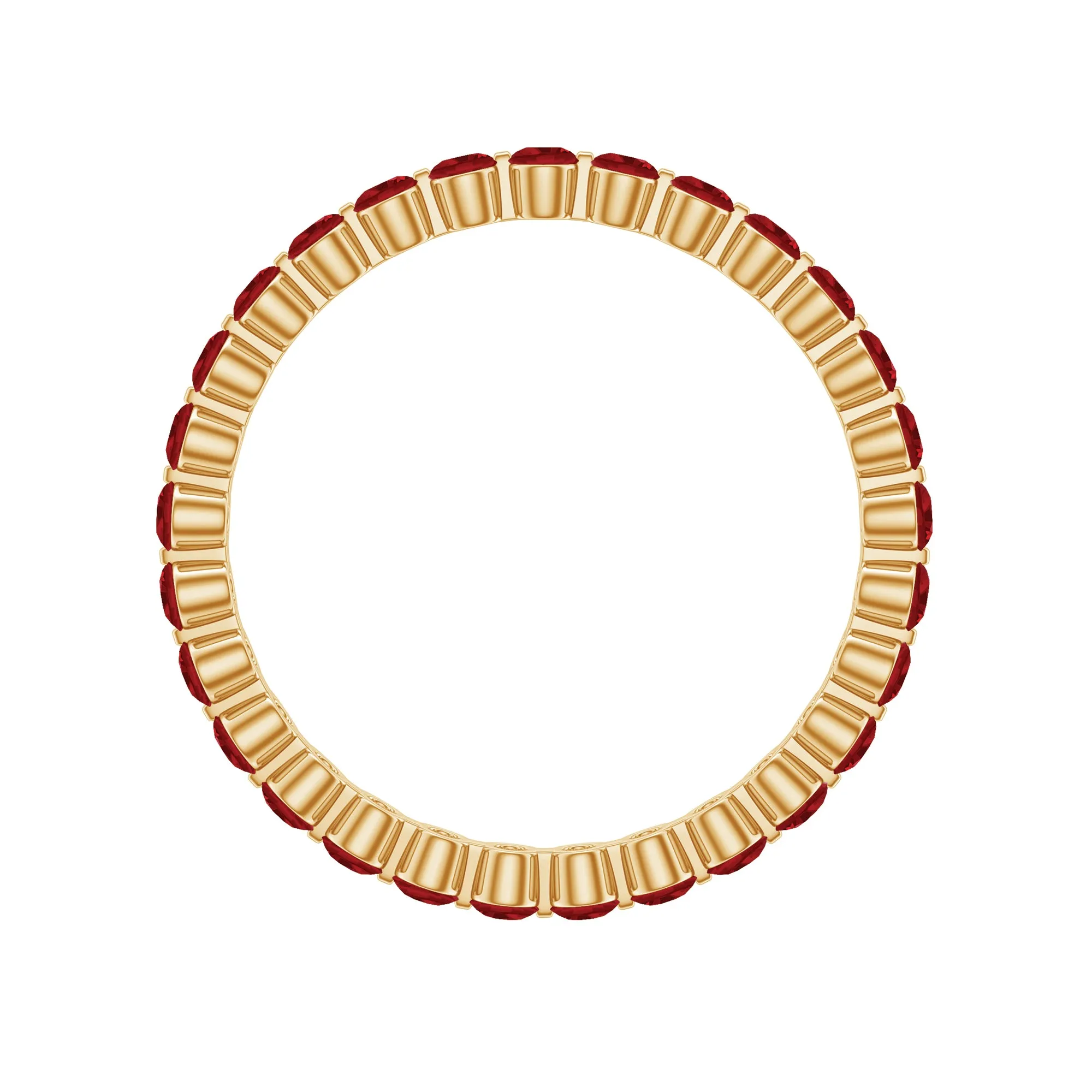 1.5 CT Created Ruby Minimal Eternity Ring in Gold