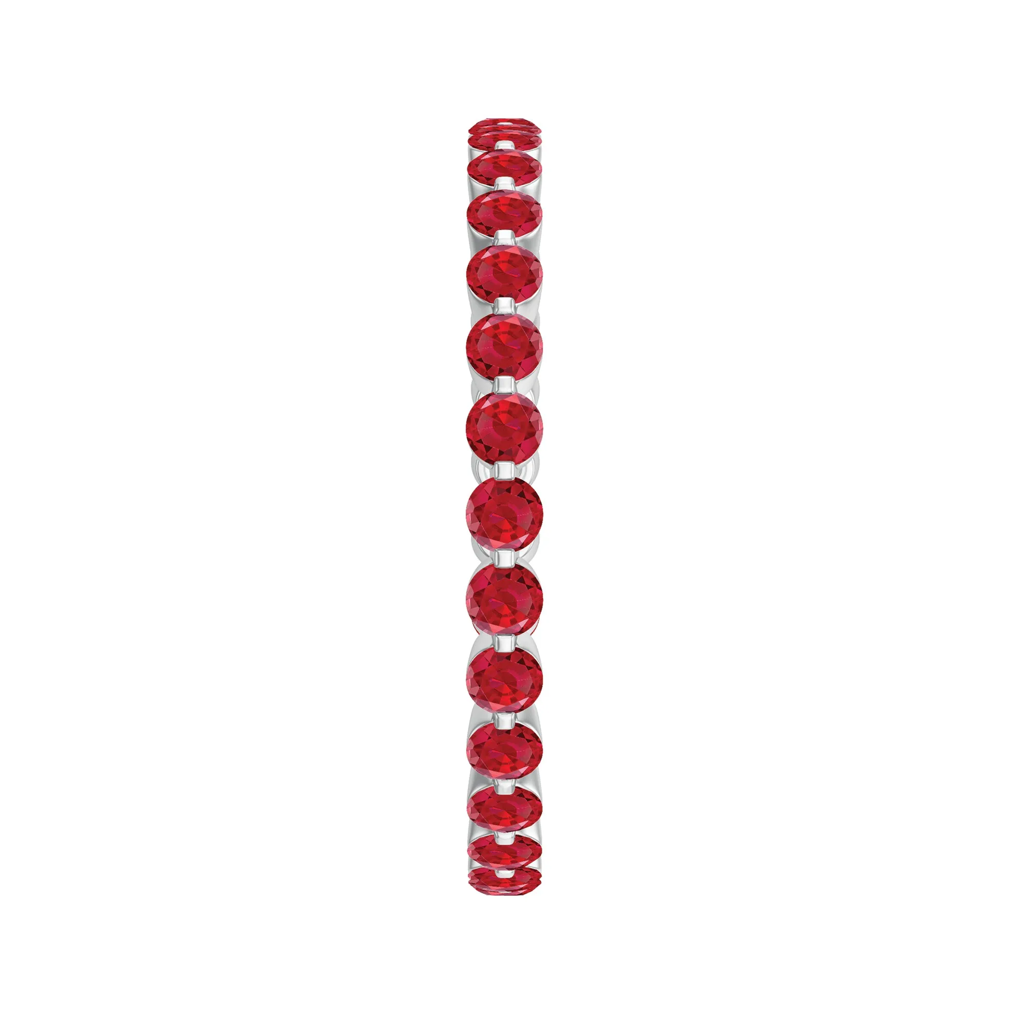 1.5 CT Created Ruby Minimal Eternity Ring in Gold