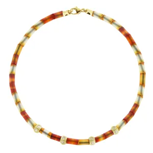 4 Diamond Mini Tetras with Carnelian Bead Bracelet