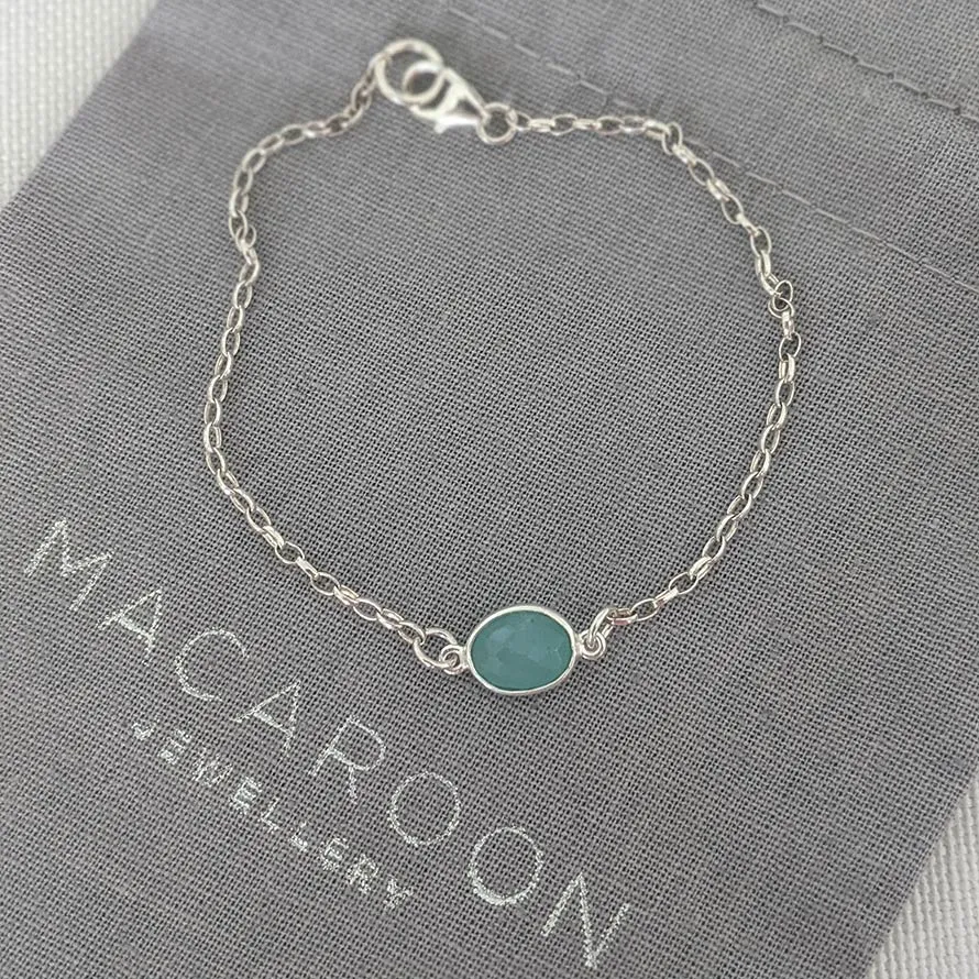 Amazonite and Silver Chain Bracelet