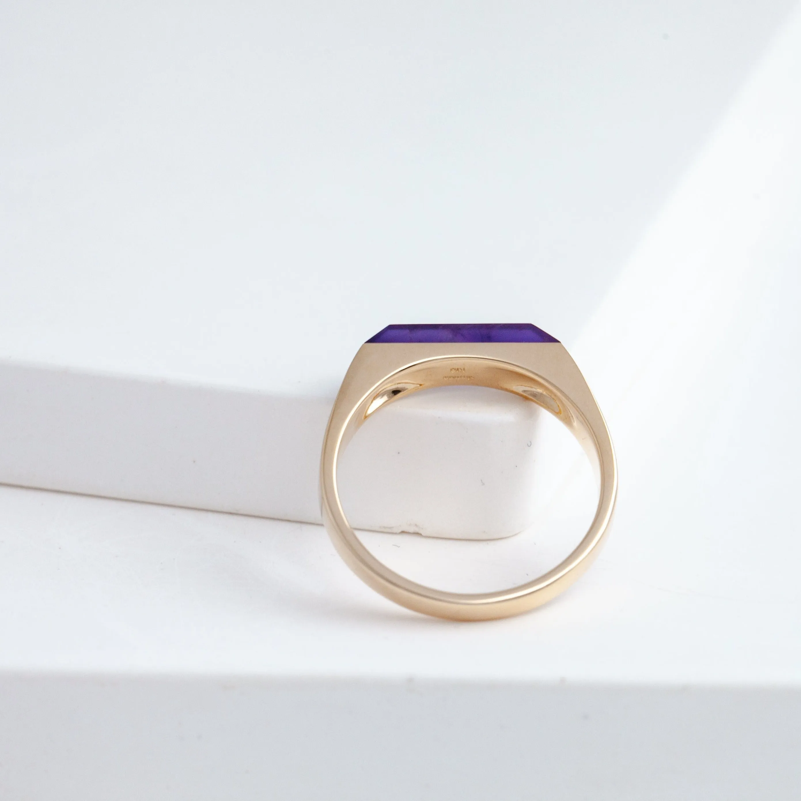 Amethyst signet ring
