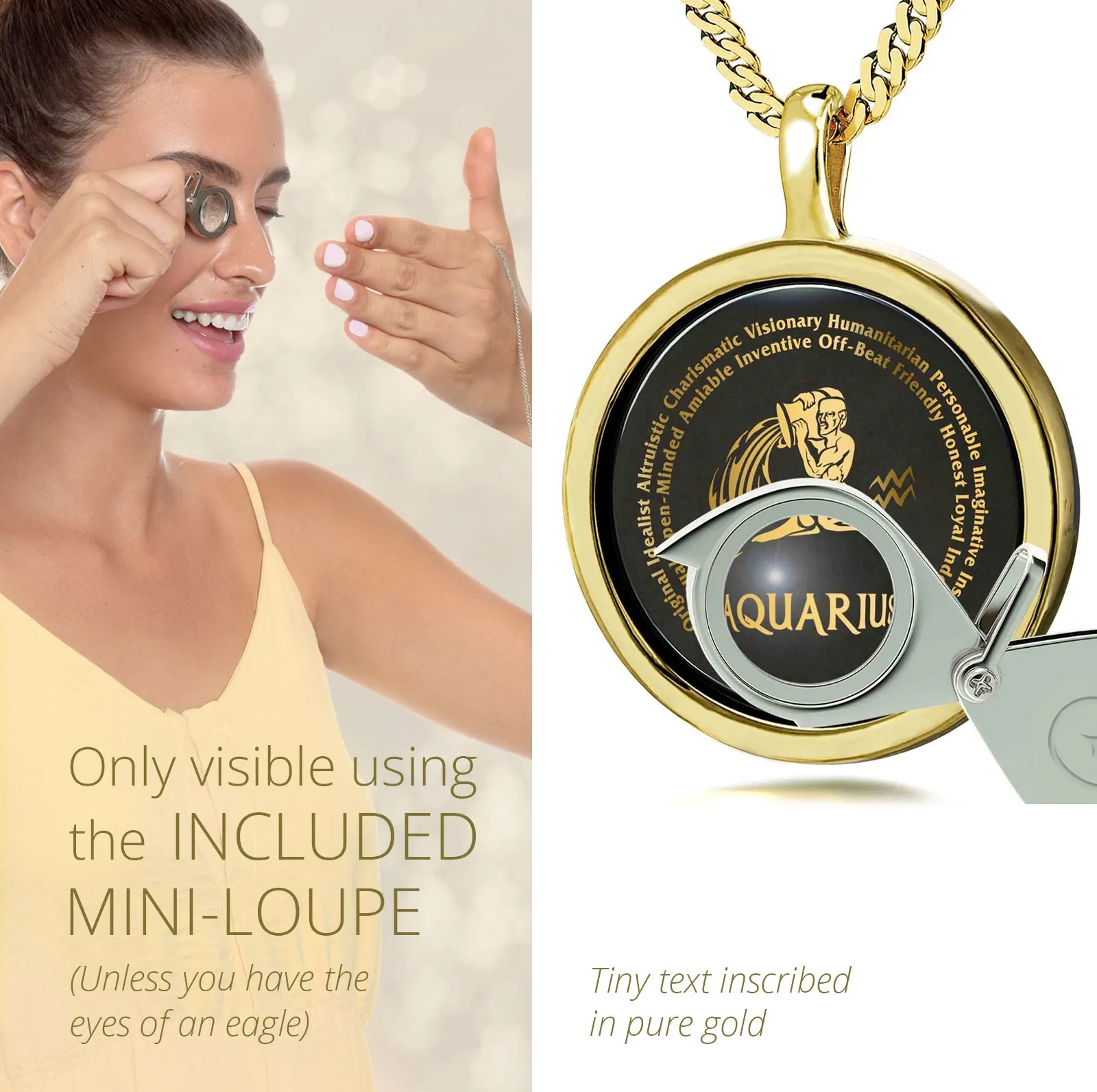 Aquarius Necklaces for Lovers of the Zodiac | Inscribed in Gold