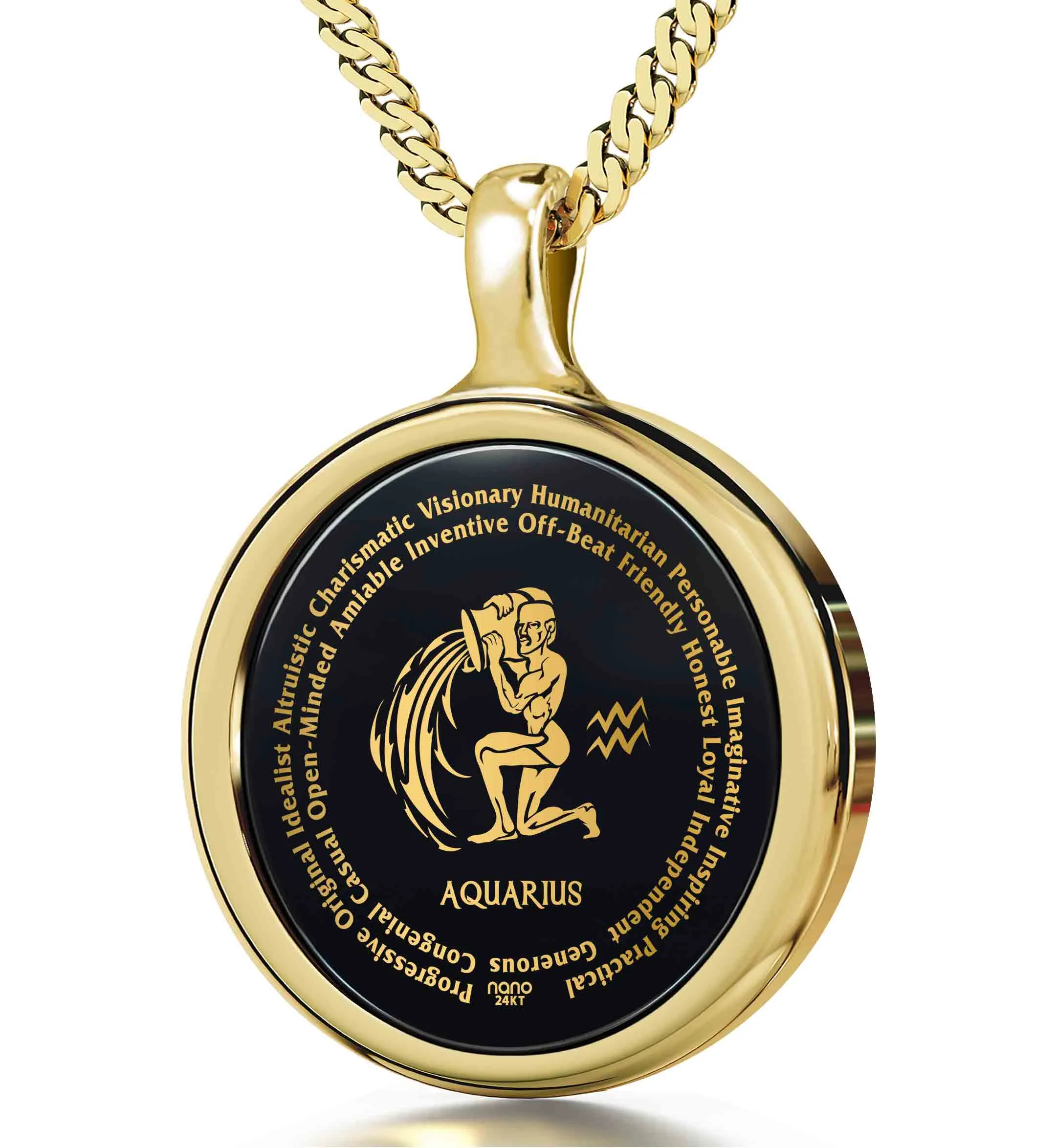 Aquarius Necklaces for Lovers of the Zodiac | Inscribed in Gold