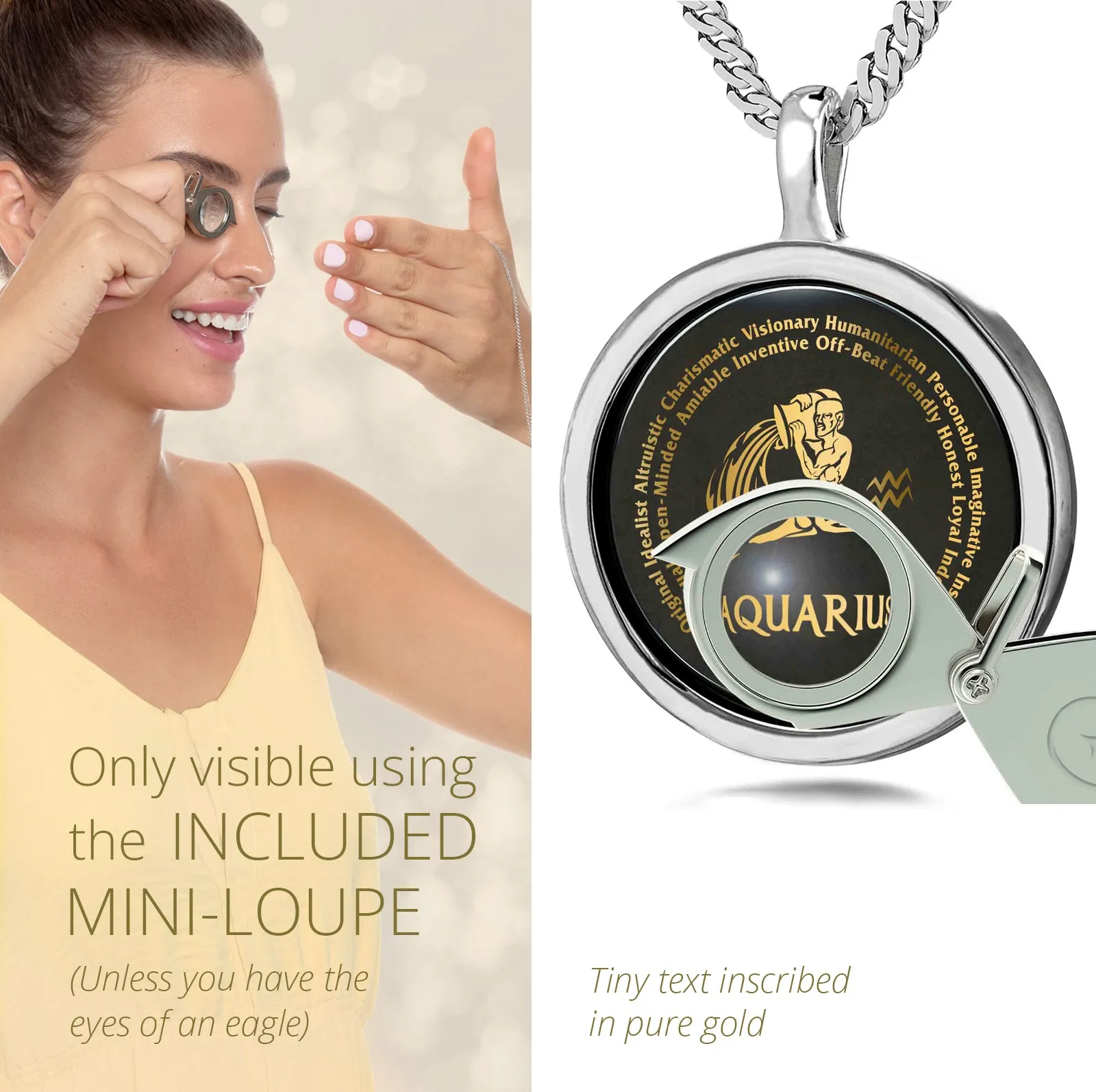 Aquarius Necklaces for Lovers of the Zodiac | Inscribed in Gold