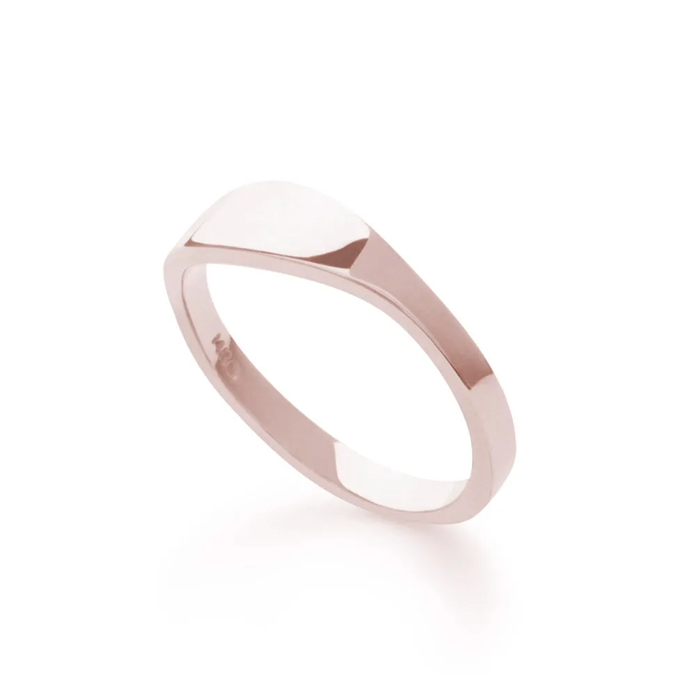 Band Signet Ring in Rose Gold