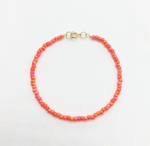Blood Orange Seed Bead Anklet