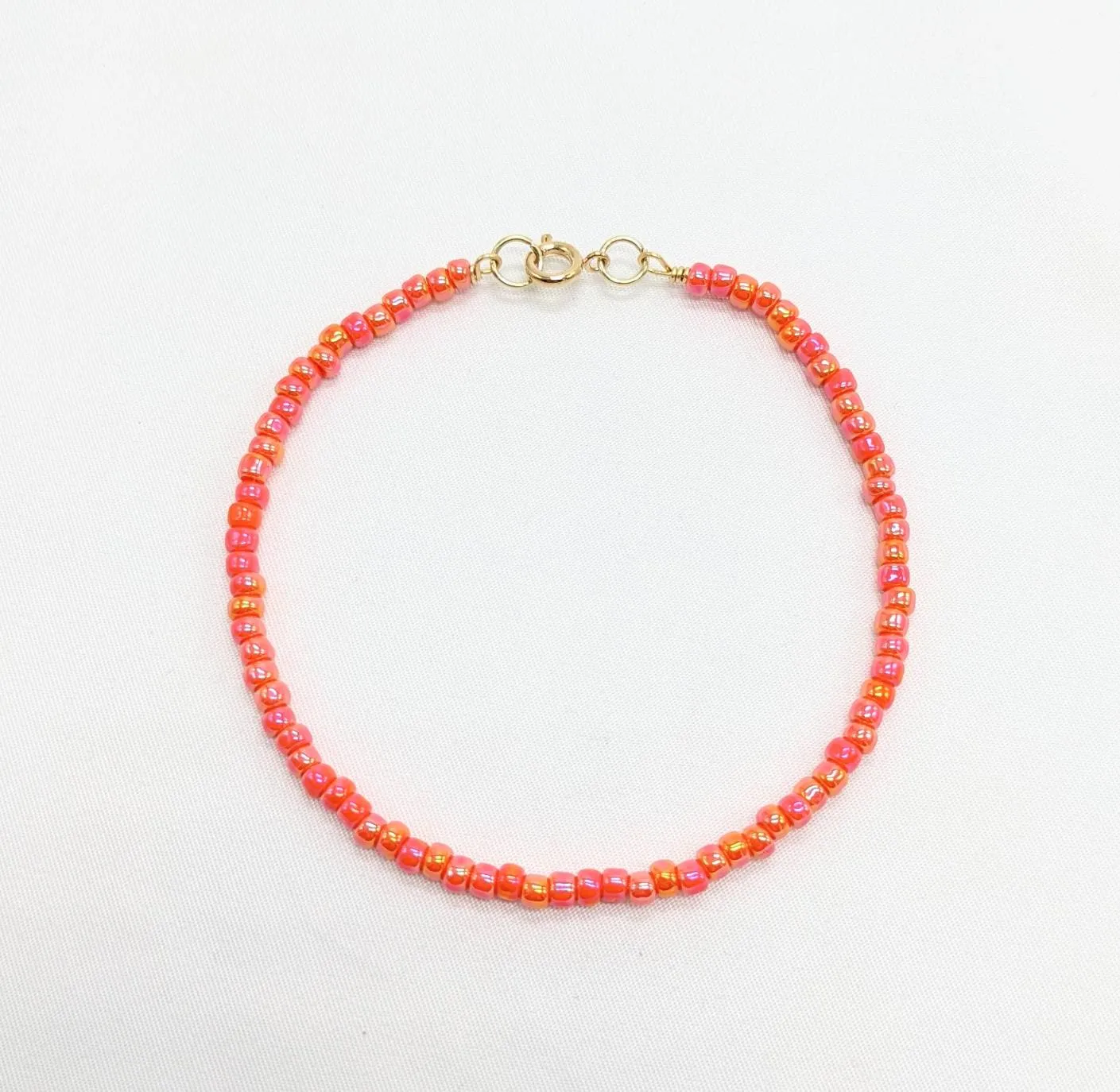 Blood Orange Seed Bead Anklet