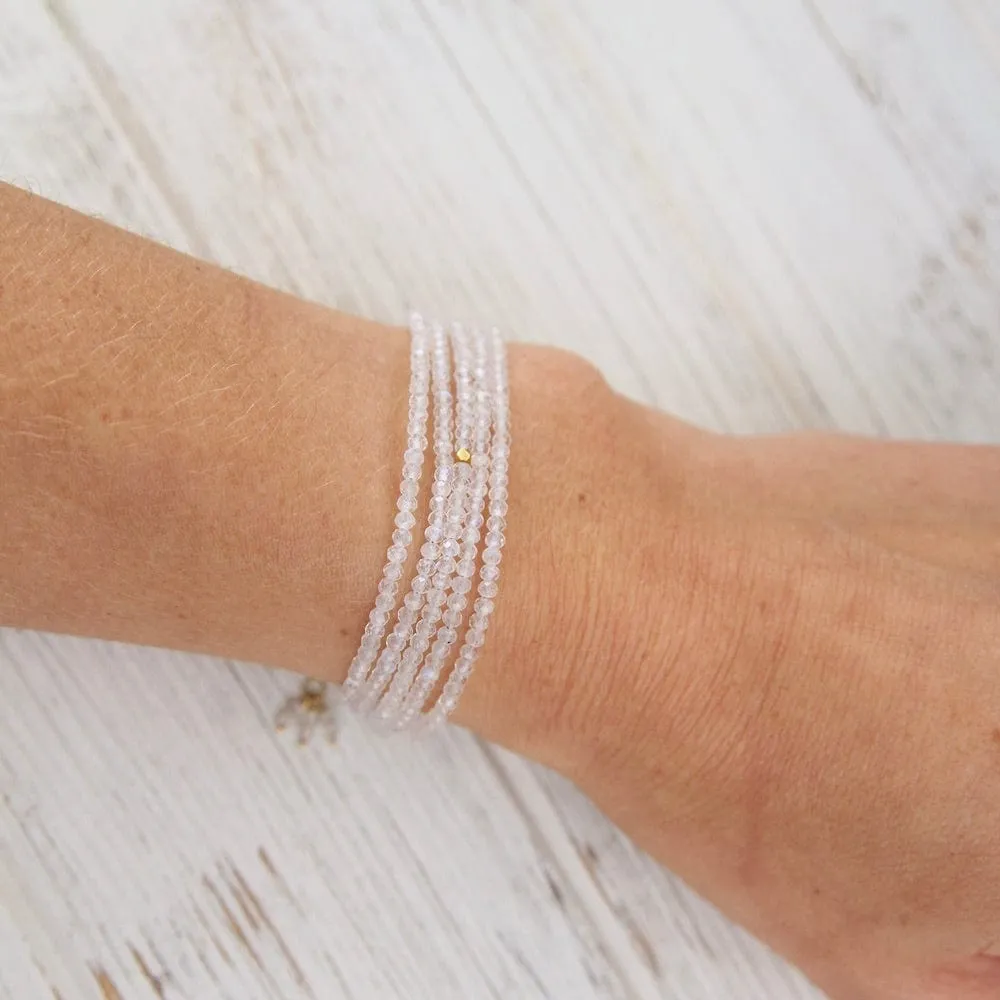 Blue Moonstone Wrap Bracelet & Necklace