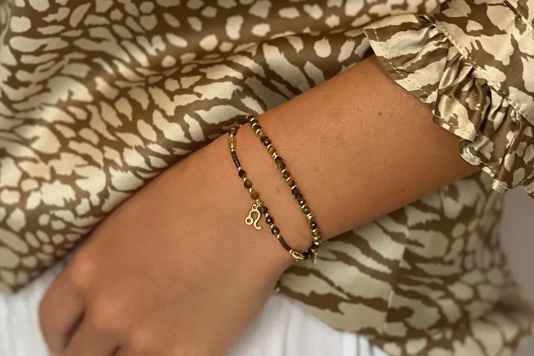 Boho Betty Leo Zodiac Gemstone Gold Bracelet