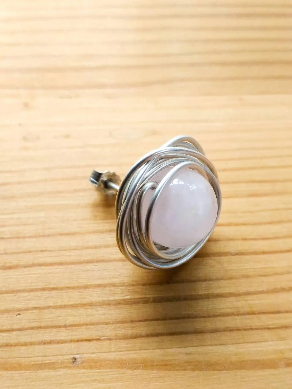 Bridesmaid gift. Silver earrings. Stud earrings. Gift for her. Rose quartz earrings. Bridesmaid earrings. Pink earrings