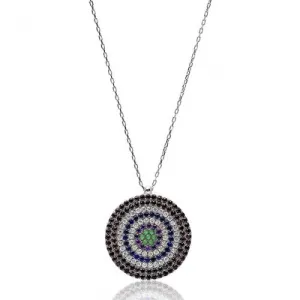 CIELO EVIL EYE STERLING SILVER NECKLACE