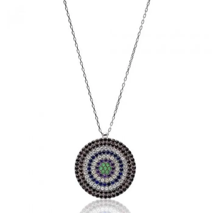 CIELO EVIL EYE STERLING SILVER NECKLACE