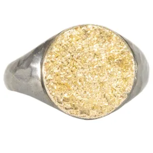 Classic KMJ Dusted Signet - 22ky   Oxidized Silver