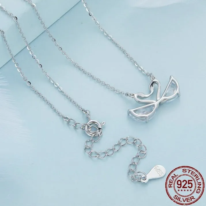 Crystal Swan Pendant Necklace