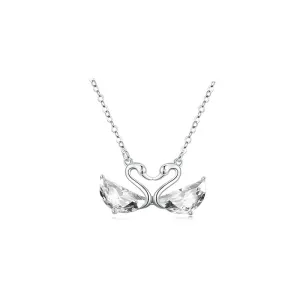 Crystal Swan Pendant Necklace