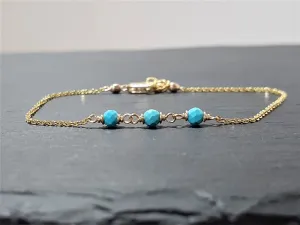 Dainty Sleeping Beauty Turquoise Anklet