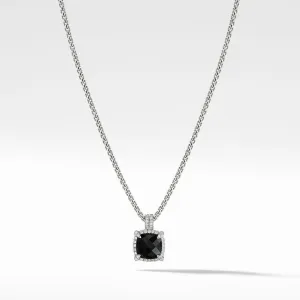 David Yurman Chatelaine Pave Bezel Pendant Necklace with Black Onyx and Diamonds, 9mm