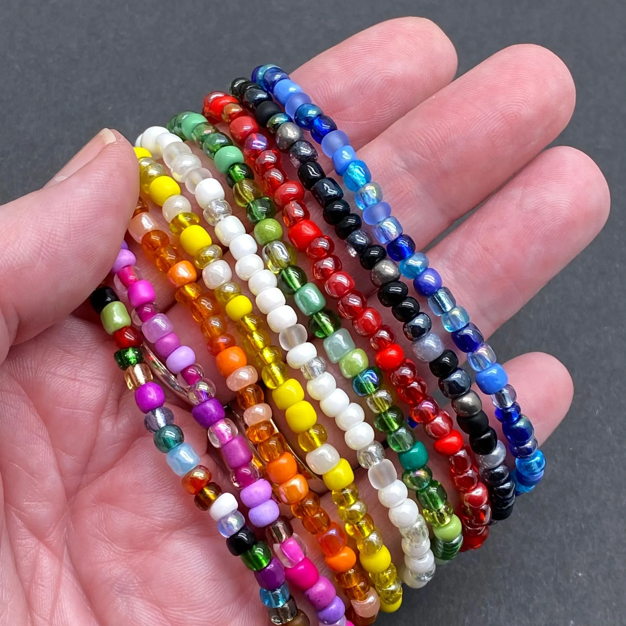 Dinosaur Charm Seed Bead Anklet - Colour Choice