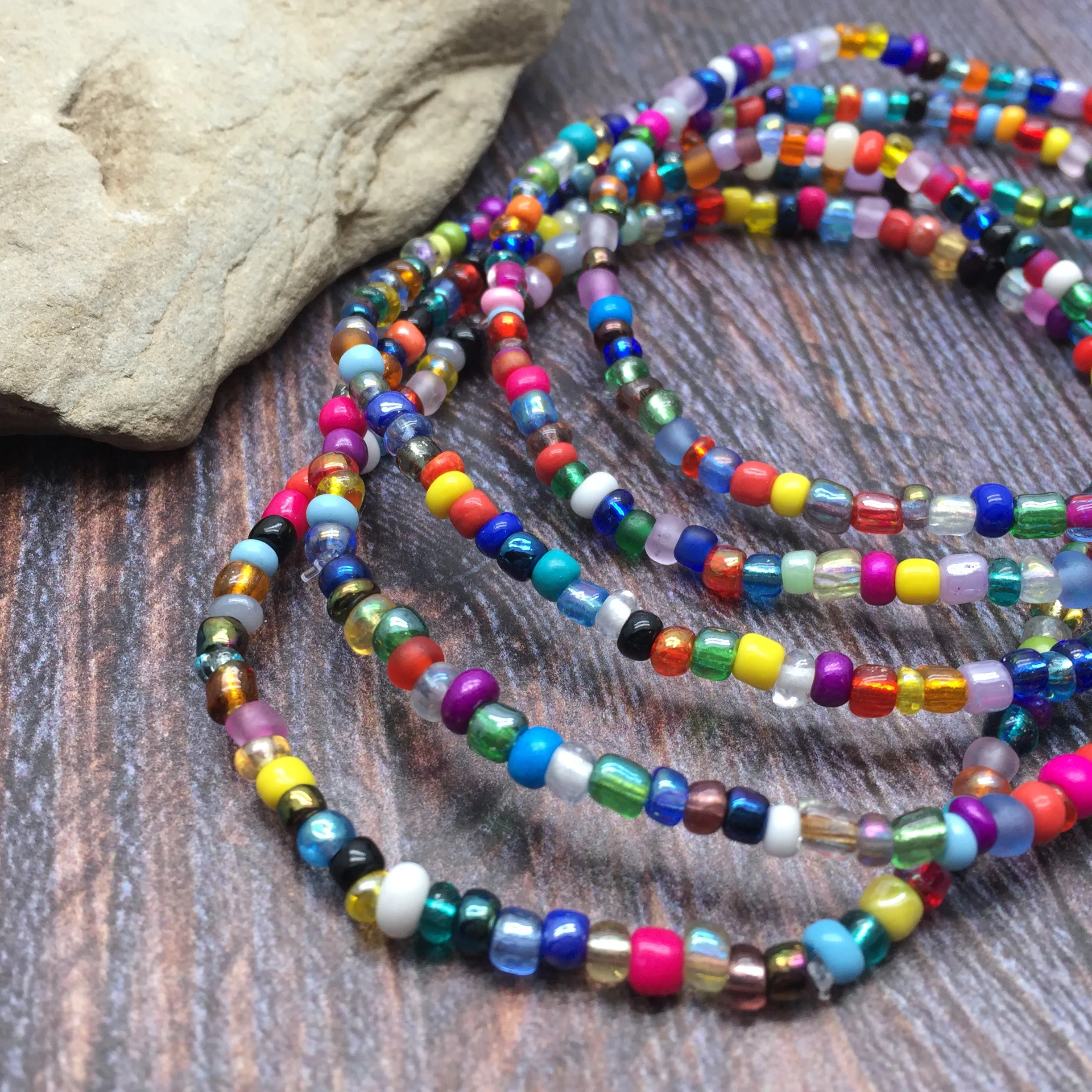Dinosaur Charm Seed Bead Anklet - Colour Choice