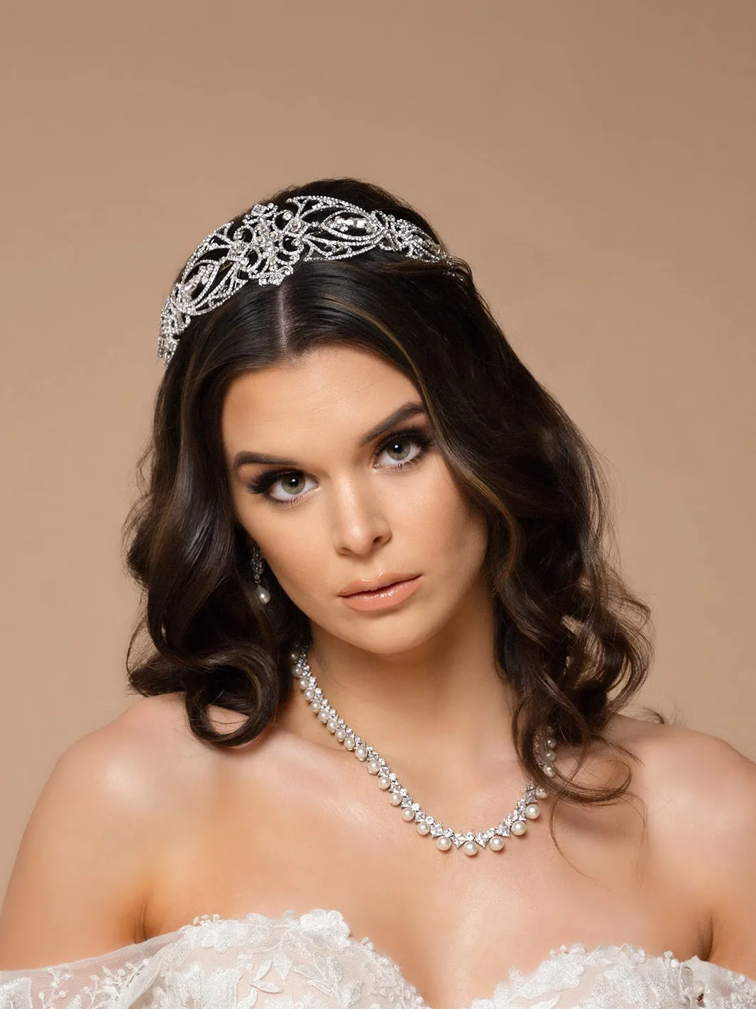 Ellee Real Bride Adorned with LEONORA Swarovski Most Magnificent Elegant Bridal Headpiece