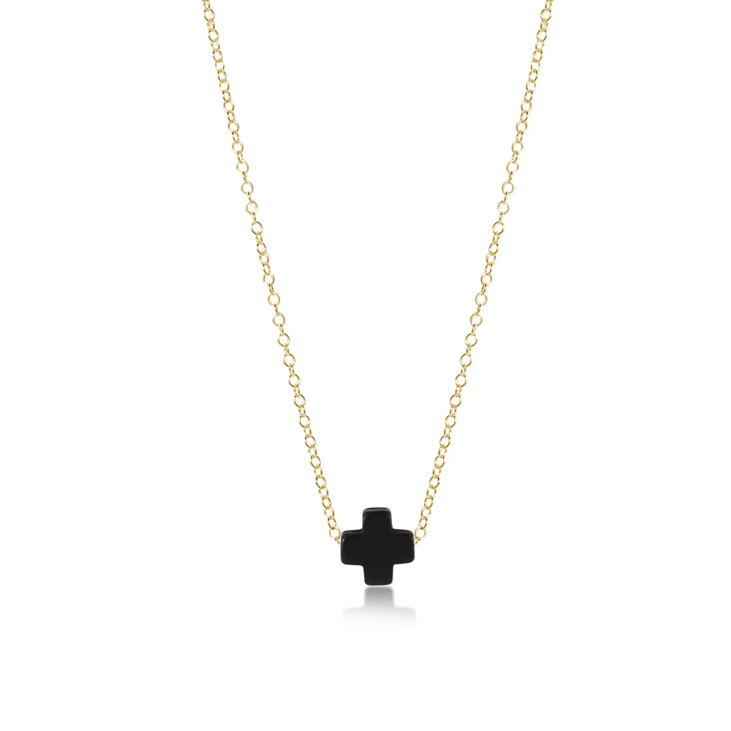 enewton 16" necklace gold - signature cross gold charm onyx