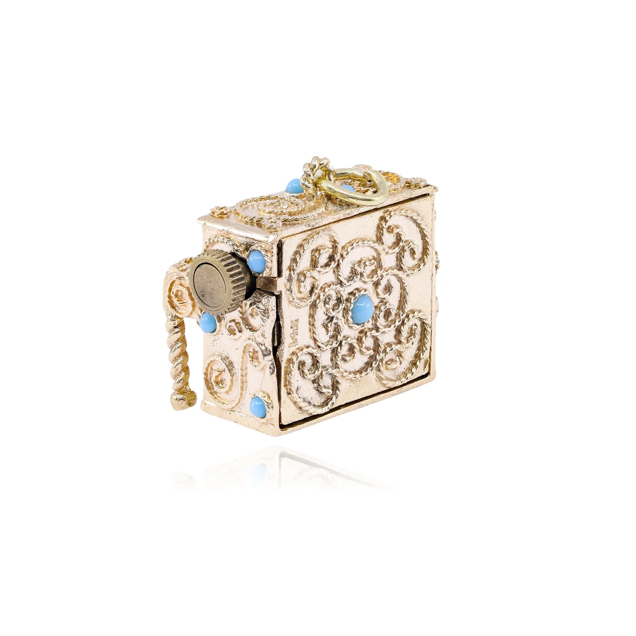 ESTATE 14K YELLOW GOLD PIANO PLAYER CHARM