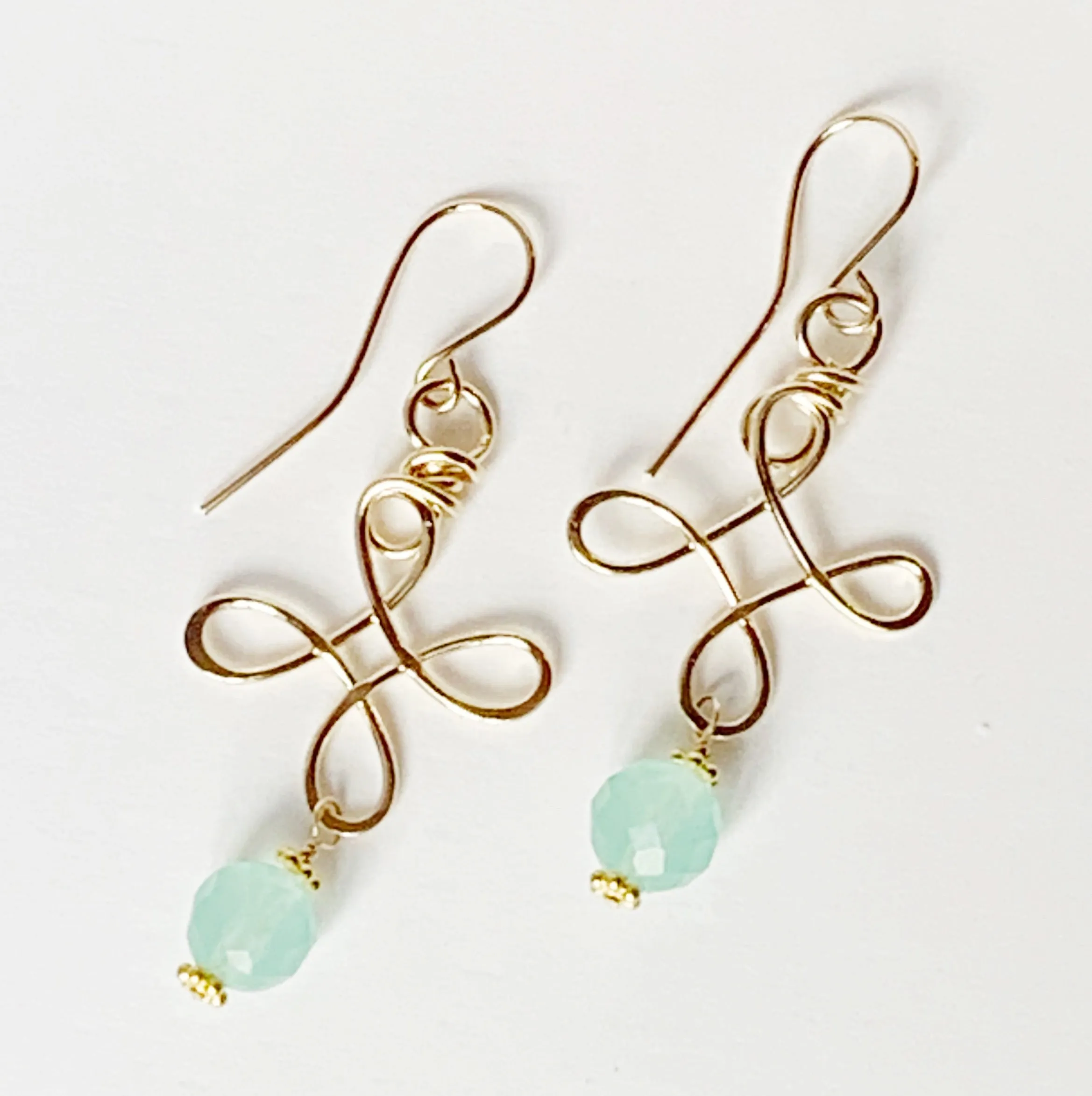 Forged Twizzle Earrings with stone drops