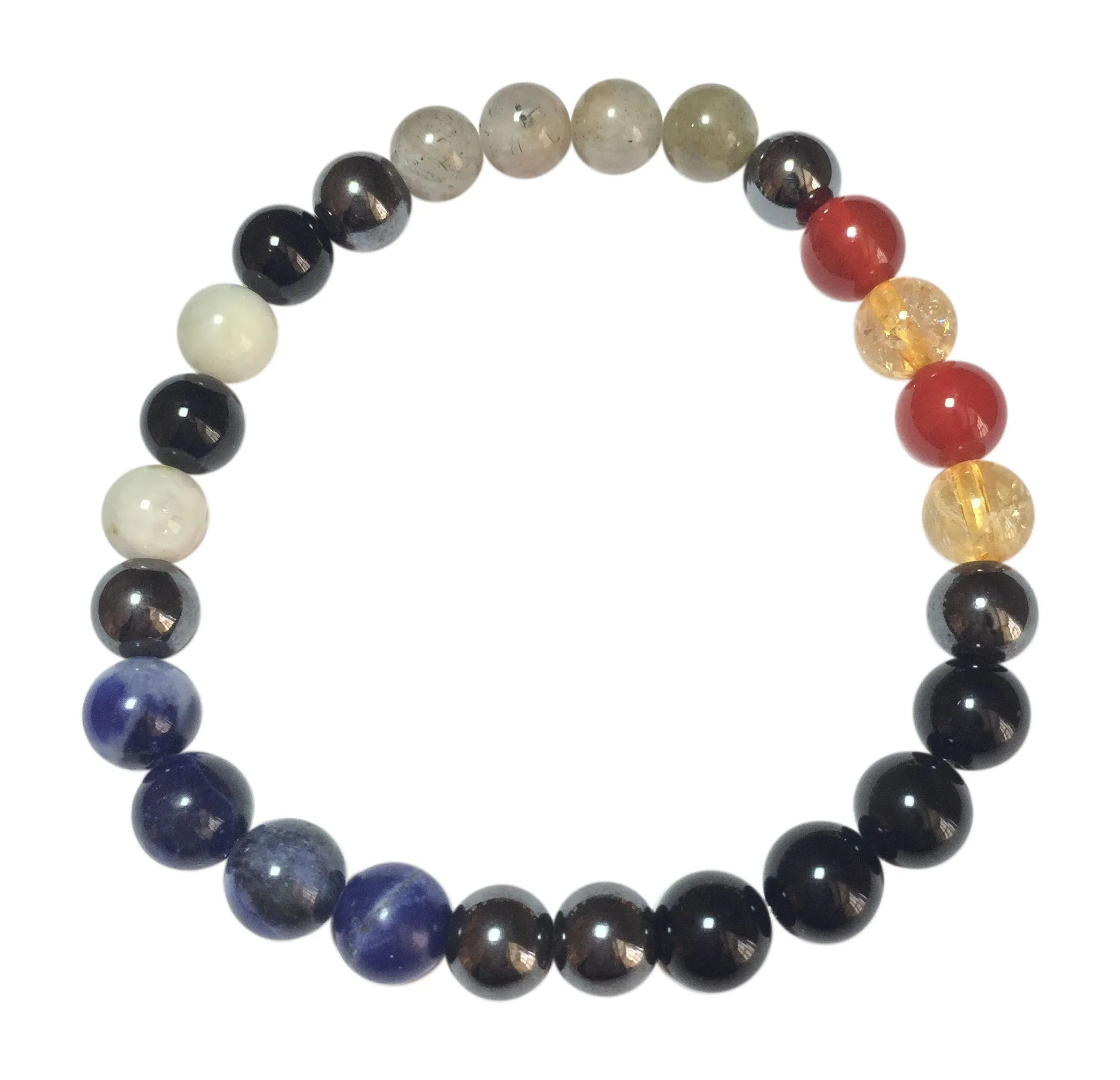 FourTris: Divergence of Gemstones Energy Beaded Stretch Bracelet