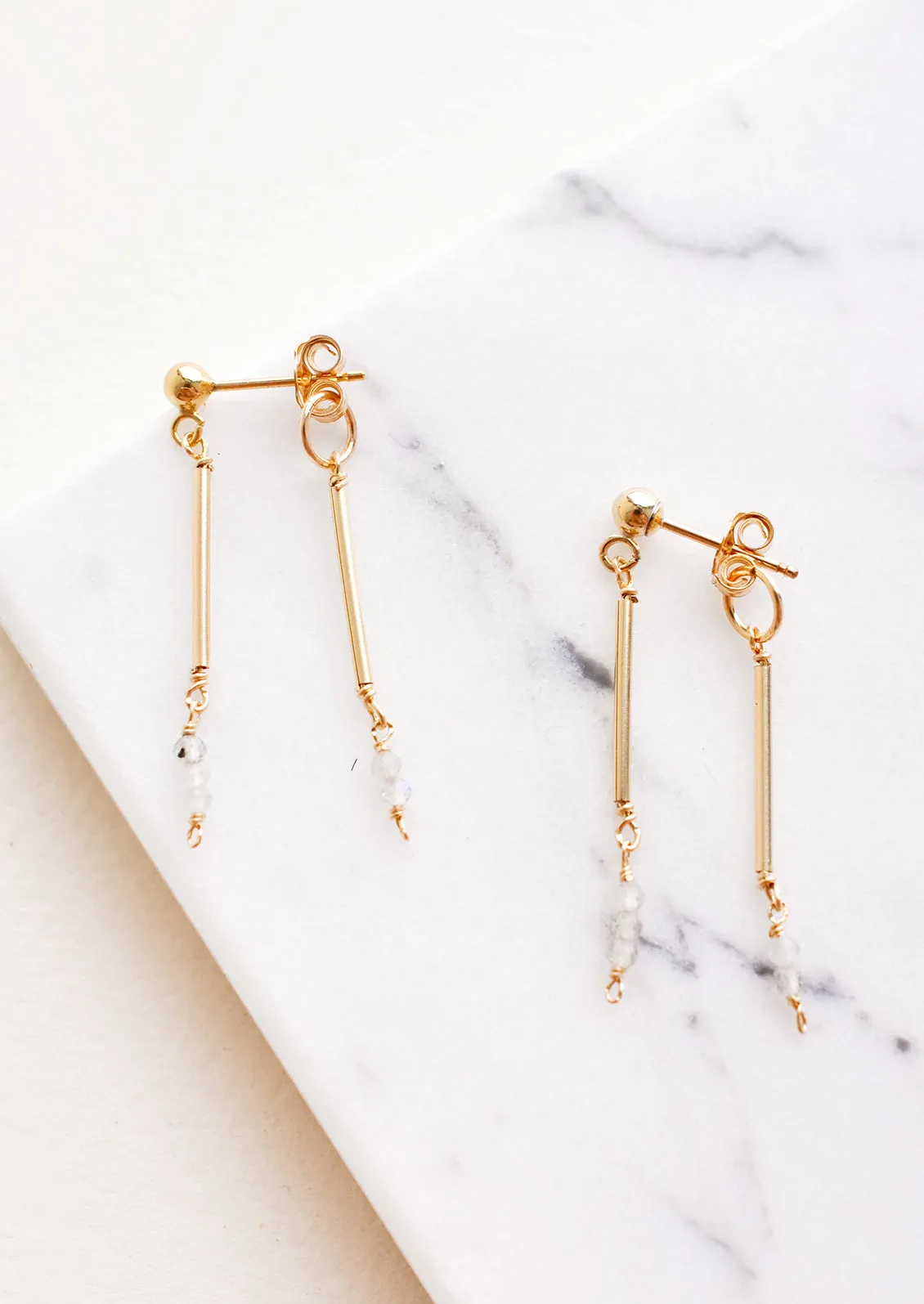 Gem Dangle 2-Part Earrings