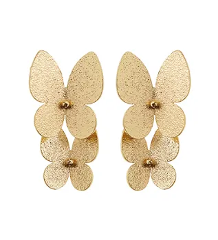 Gold Butterfly Drop Earring