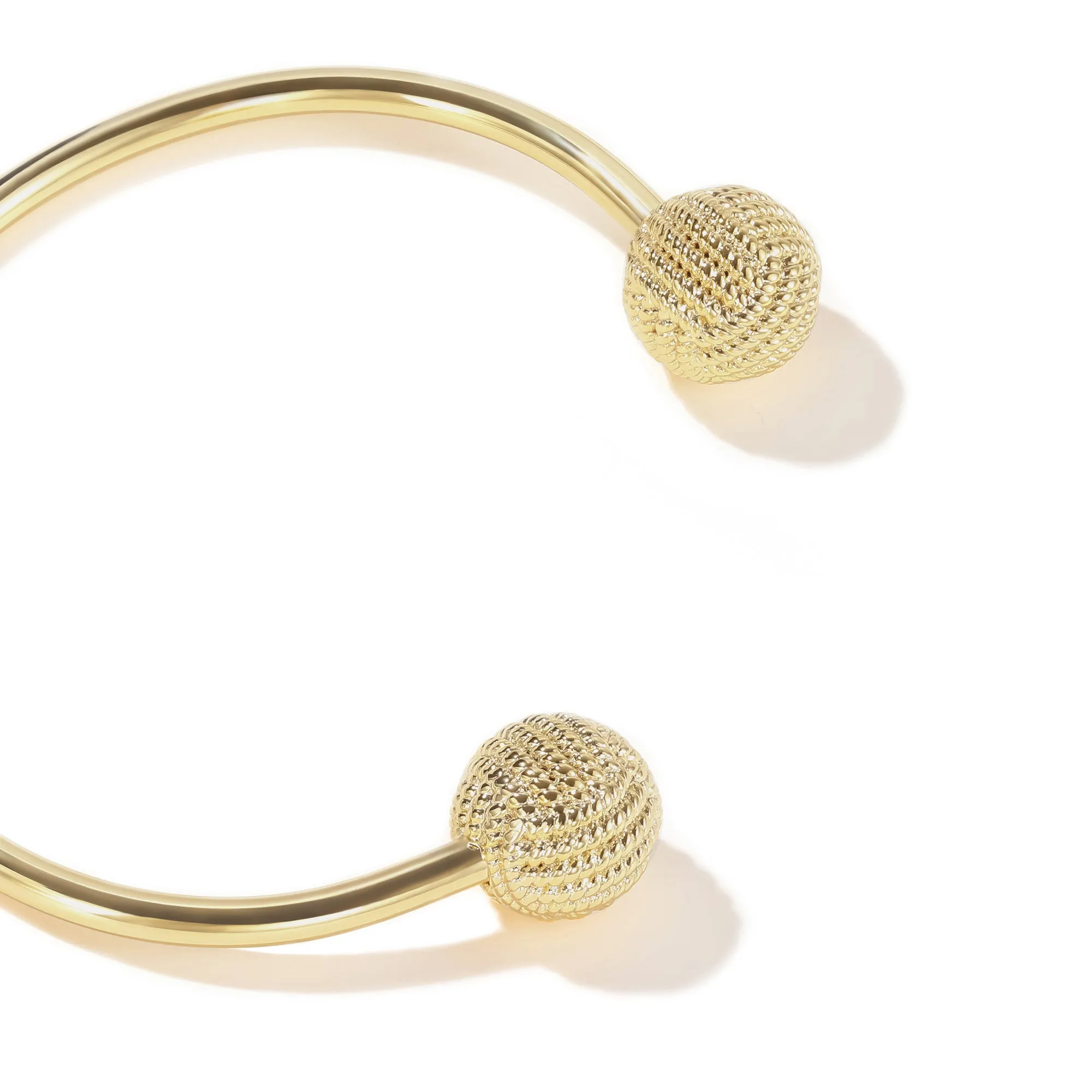 Gold Pave Ball Cuff Bracelet