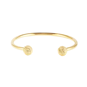 Gold Pave Ball Cuff Bracelet