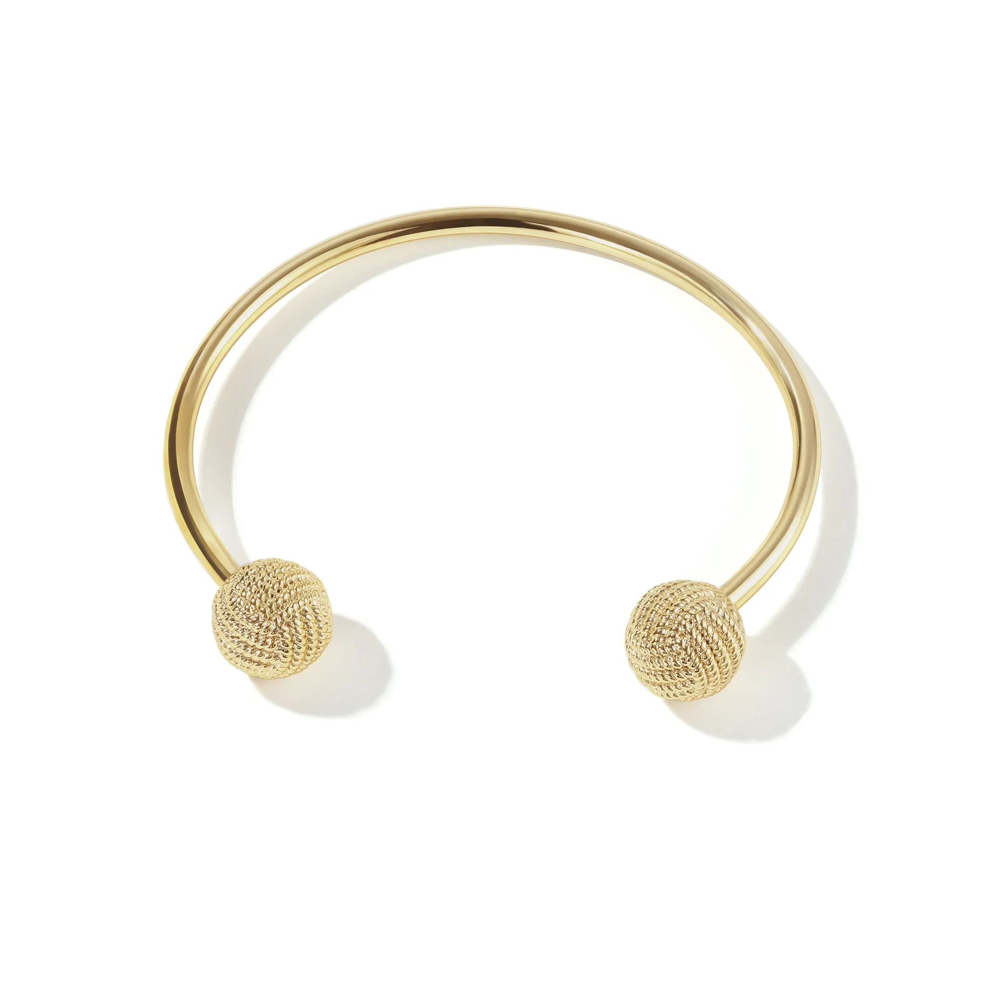 Gold Pave Ball Cuff Bracelet