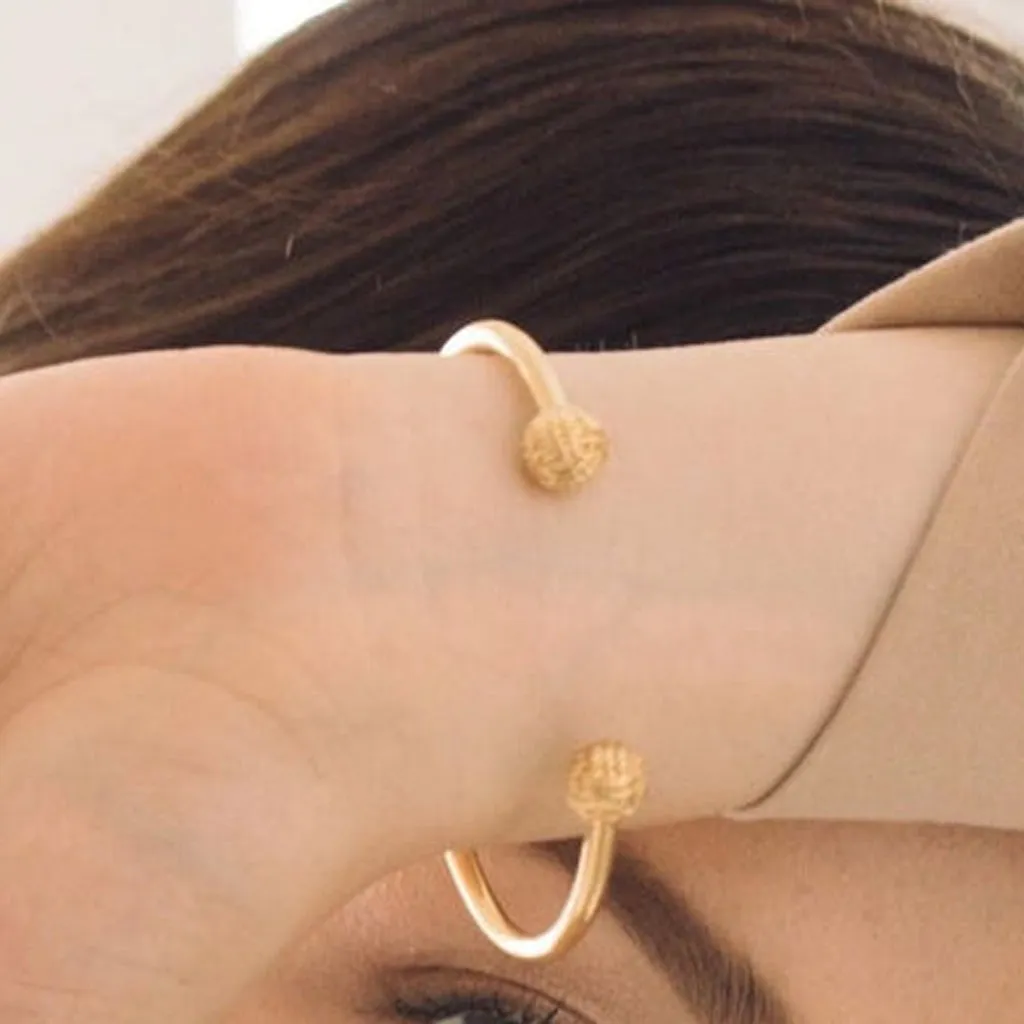 Gold Pave Ball Cuff Bracelet