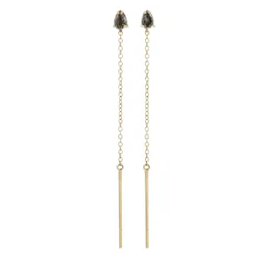 Gold Quartz Bar and Streamline Earrings