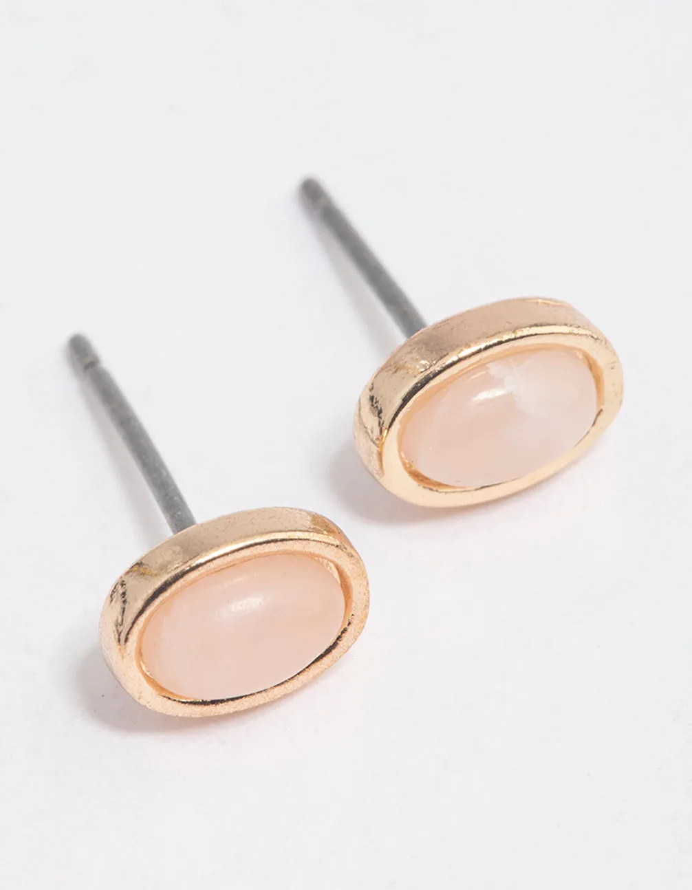 Gold Rose Quartz Butterfly Stacker Earrings