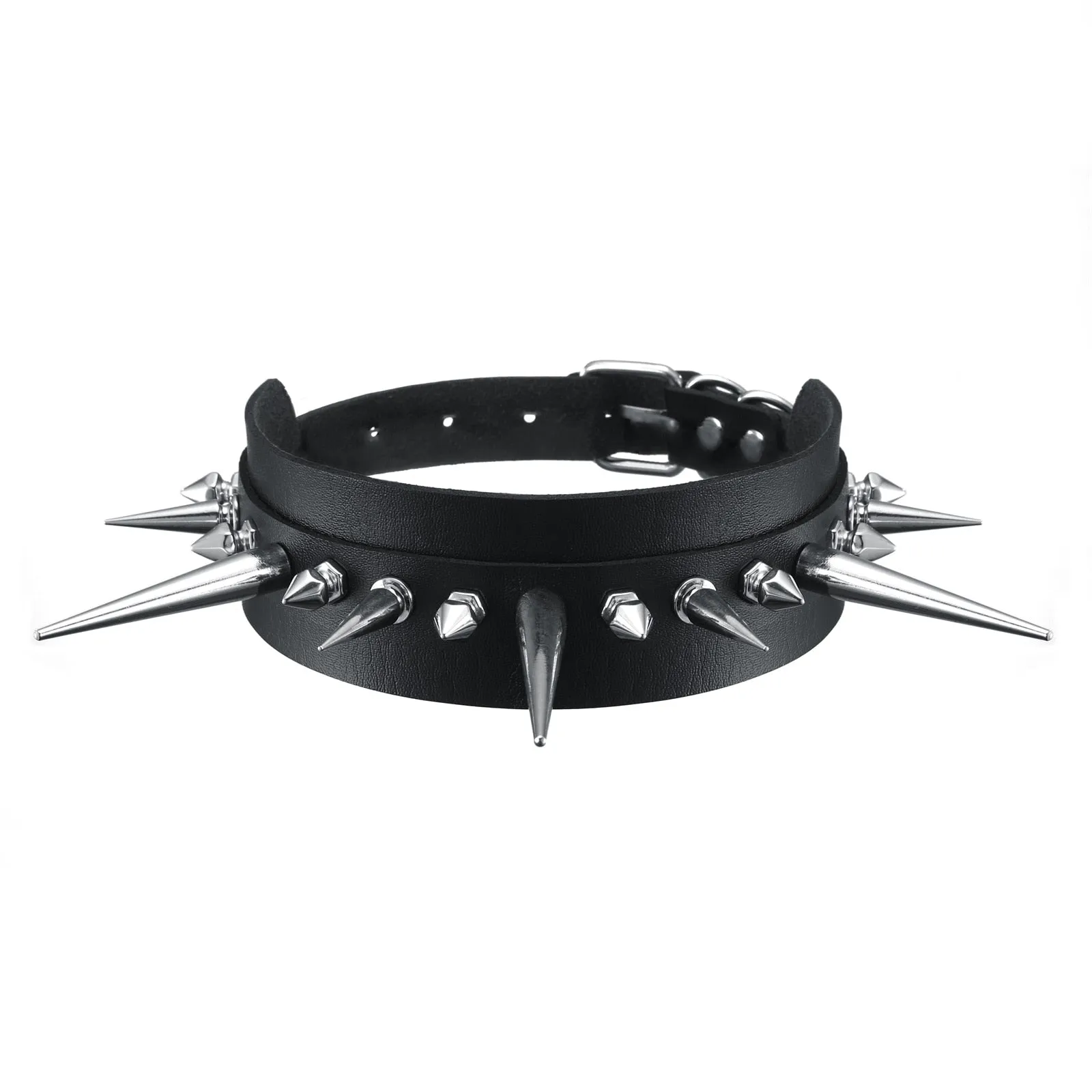 Goth Spiked Choker Collar