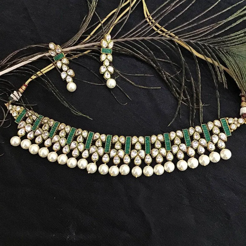 Green Polki Choker Set