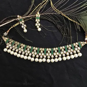 Green Polki Choker Set