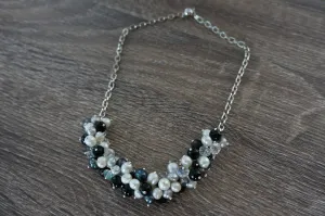 Grey Pearl and Sparkle Bobble Necklace