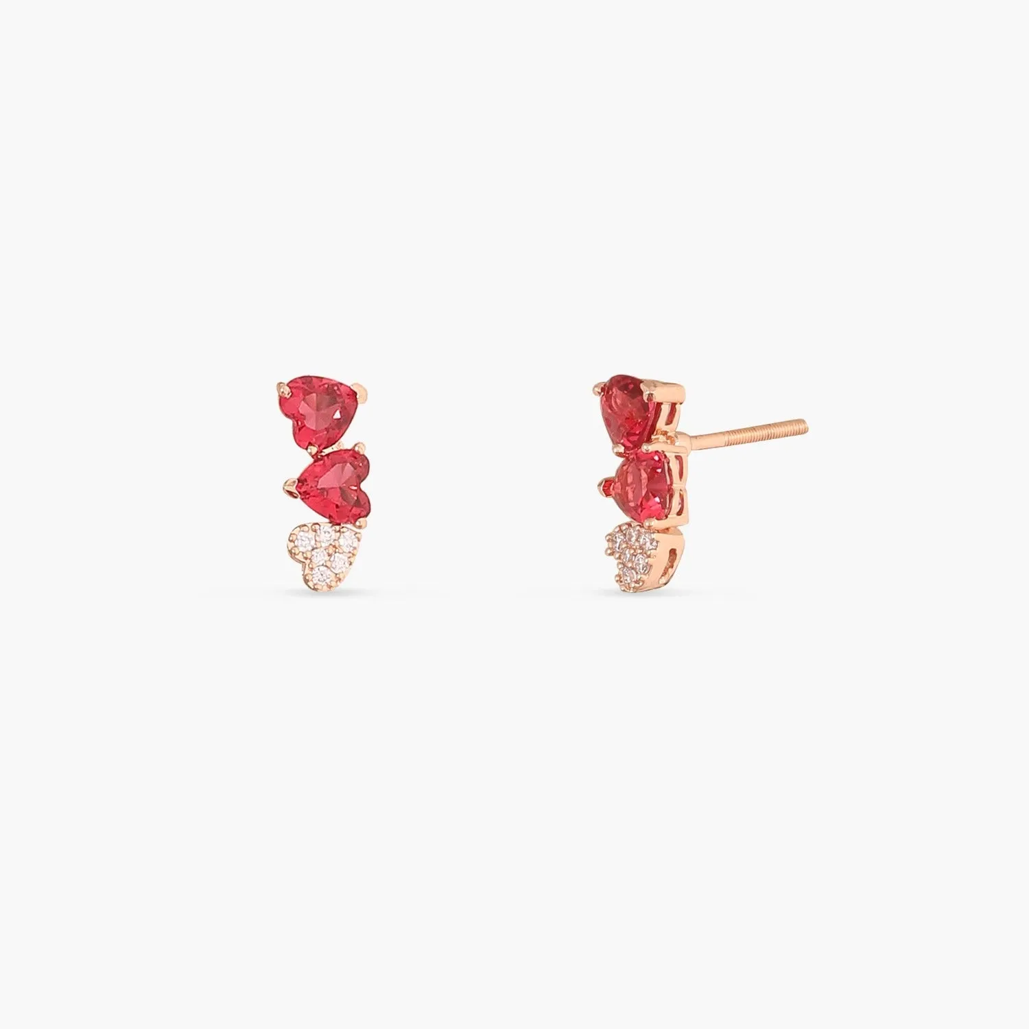 Heart CZ Silver Mini Stud Earrings