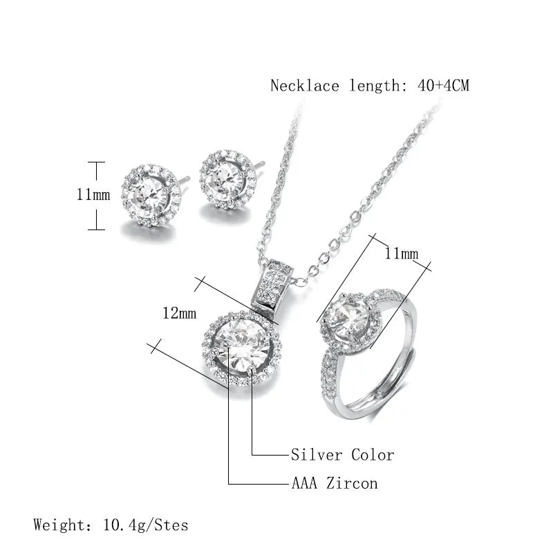 Impressive Zircon Adorned Jewelry Set