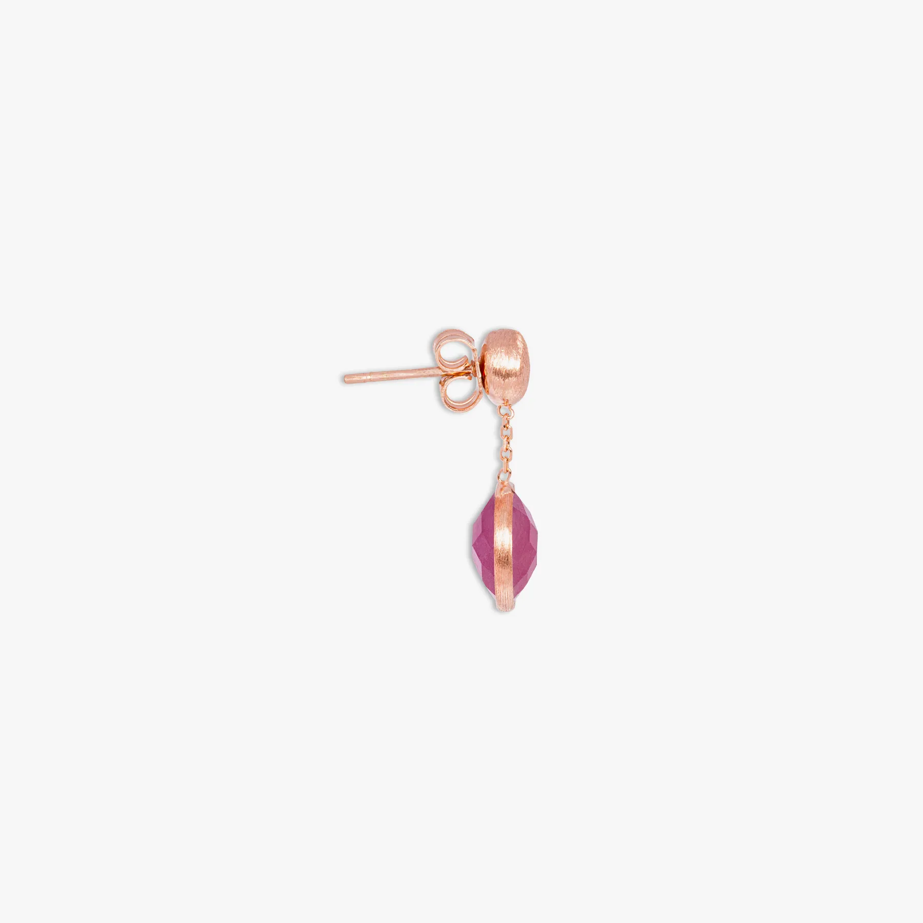 Kensington drop earrings in ruby root and 14k satin rose gold