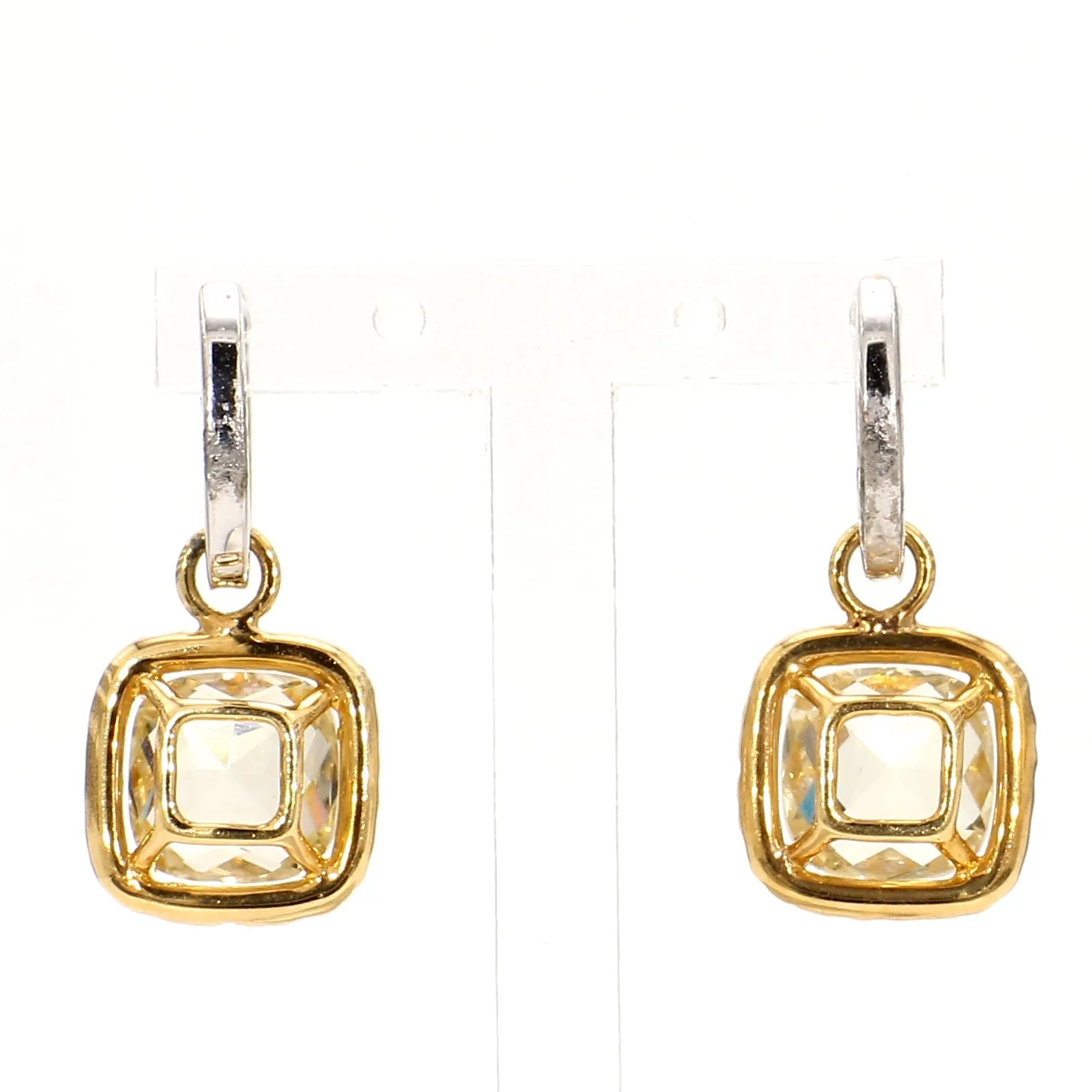 Lemon Quartz & Diamond Drop Earrings