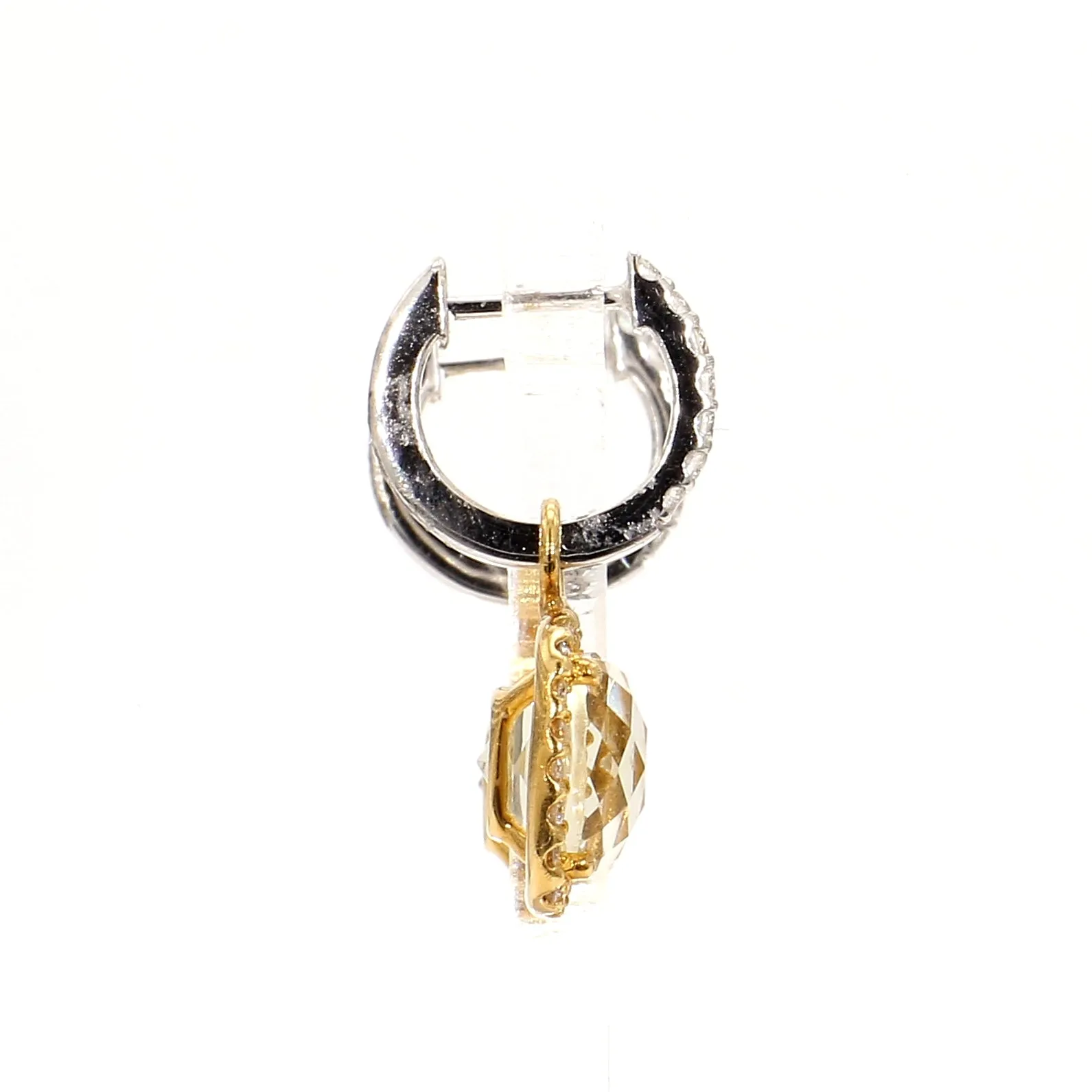 Lemon Quartz & Diamond Drop Earrings